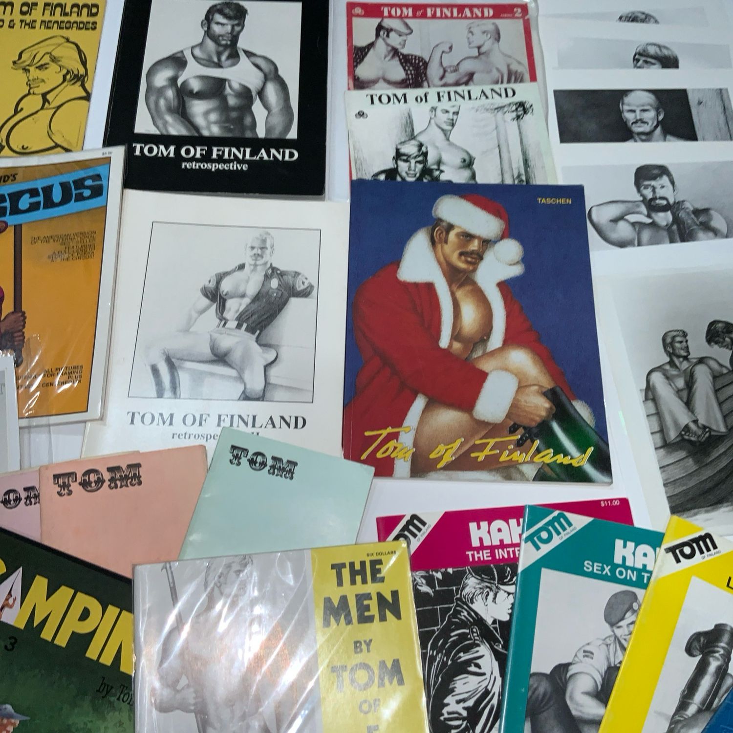 Huge Lot 1 HUGE LOT OF TOM OF FINLAND ITEMS 45 ITEMS INCLUDING RETROSPECTIVE 1,2 Loggers Camping Sex in the shed Dick 5 digest Kakes 5 full size Kakes  5 prints Navy Cops Blacks Tom 1,2,3 digest Plus