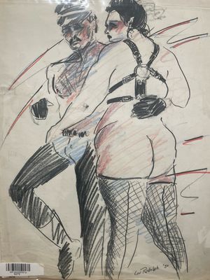 Lou Rudolf 1980 NYC Pastel On Paper “Best Friends”  Original 18” X 24”