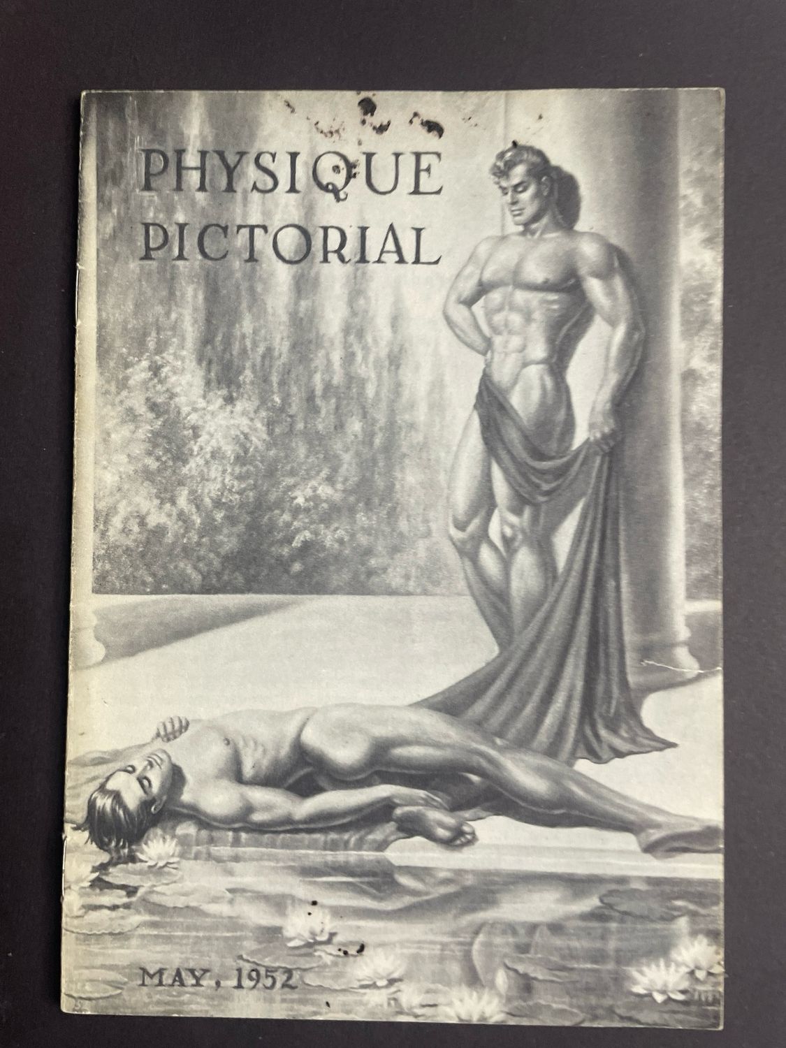 Physique Pictorial May 1952 As Torn ½ Down Right Side 1/2@ Completely Thru - Ink Spotting On Cover Great Price For A Super Hard To Find PP