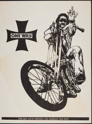 One Way Bar LA 12x18 Poster Screen Printed 1970s Pin Holes Corners