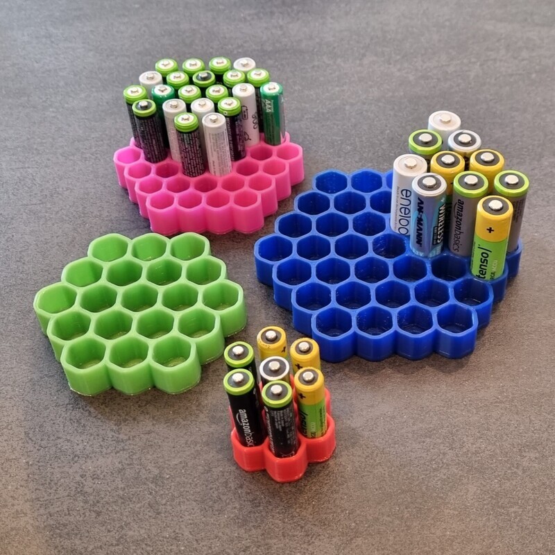 Honeycomb storage for AA and AAA for (rechargeable) batteries