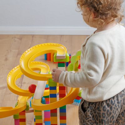Kullerbü Säulenadapter für Klemmbausteine (z.B. Duplo), kreatives Bauen in unglaublicher Höhe ab 2 Jahren (8 Stück)