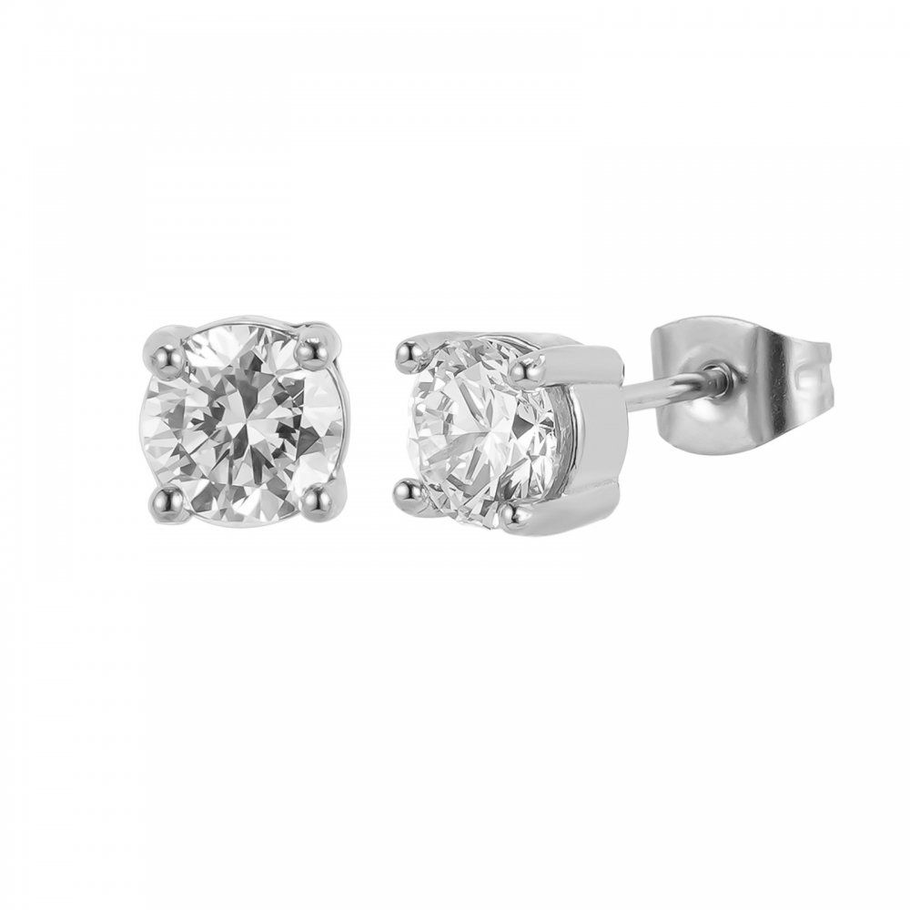 bud to rose - Ohrring in &#39;Silver&#39; mit Zirkonia