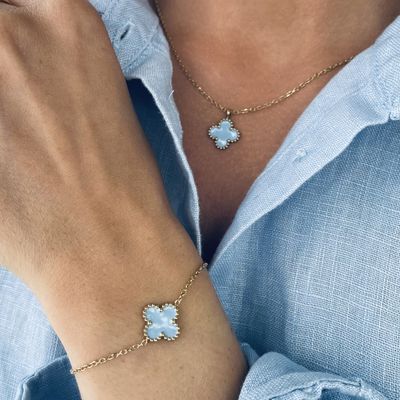 bud to rose - Armband in &#39;Blau&amp;Gold&#39;