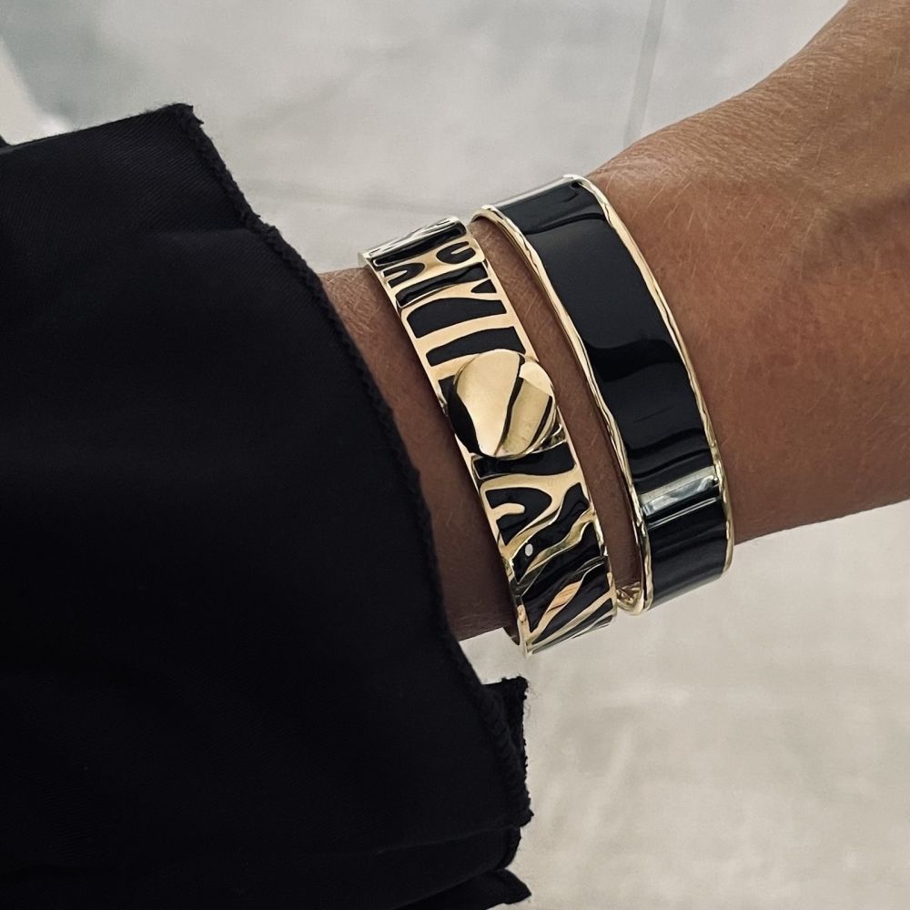 bud to rose - Armband in &#39;Black&amp;Gold&#39;