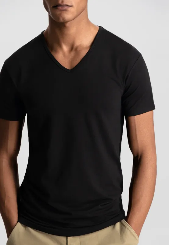 DSTREZZED - Shirt V-Neck black (Doppelpack)