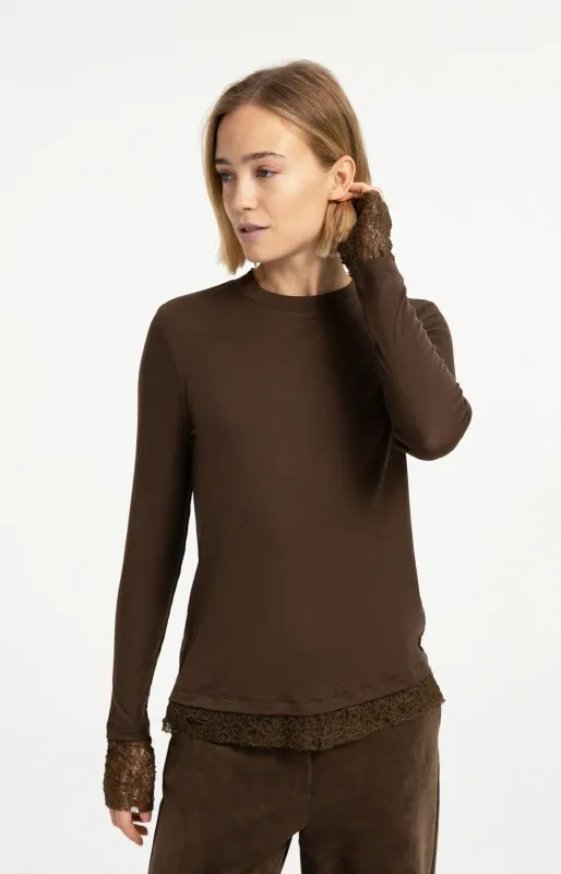 YAYA - Shirt mit Spitze