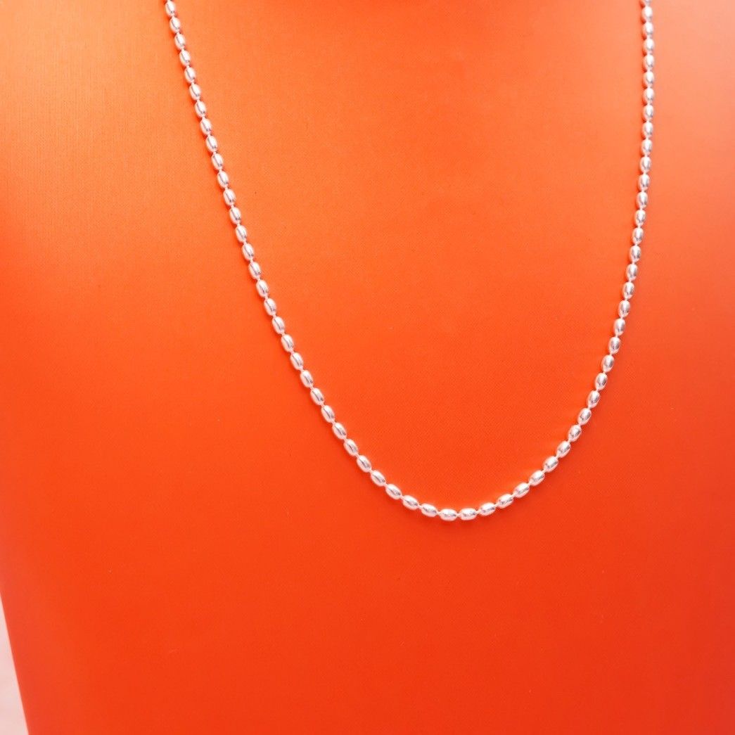 純銀米粒款項鍊