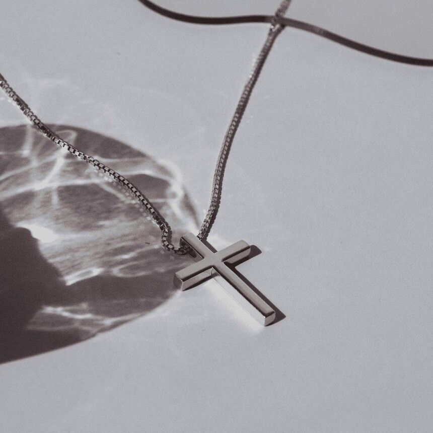 RHEMA 純銀方柱十字架項鍊