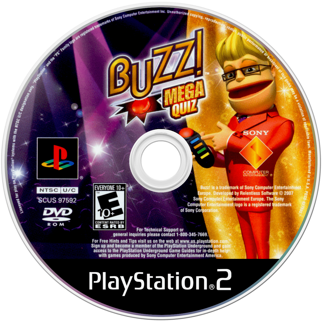 Buzz The Mega Quiz - PS2, Condition: Disc Only