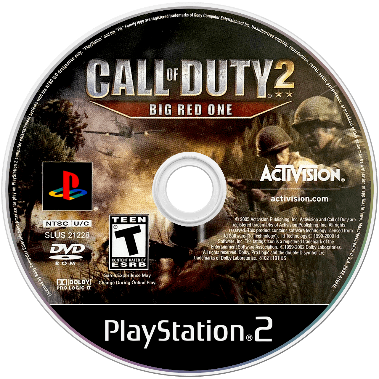 Call of Duty 2 Big Red One - PS2, Condition: Disc Only