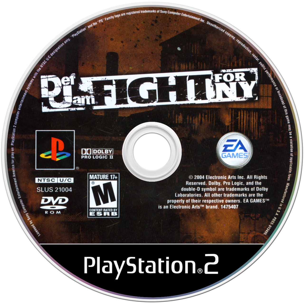 Def Jam Fight for NY - PS2, Condition: Disc Only