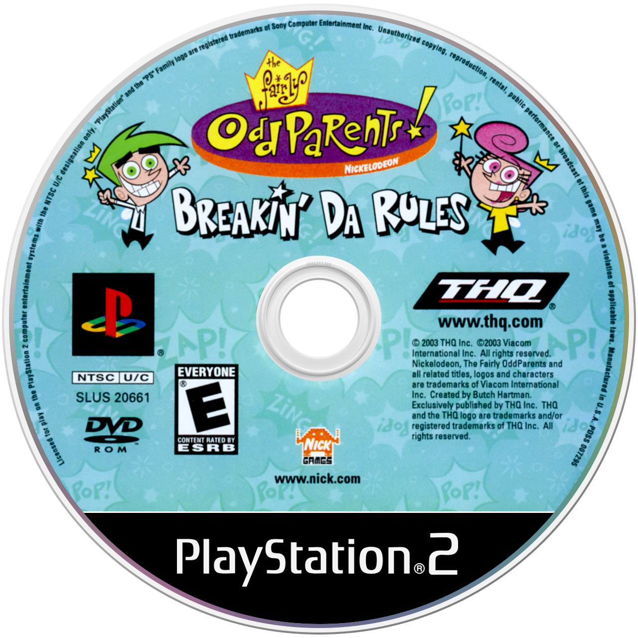 Fairly Odd Parents: Breakin' Da Rules - PS2, Condition: Disc Only