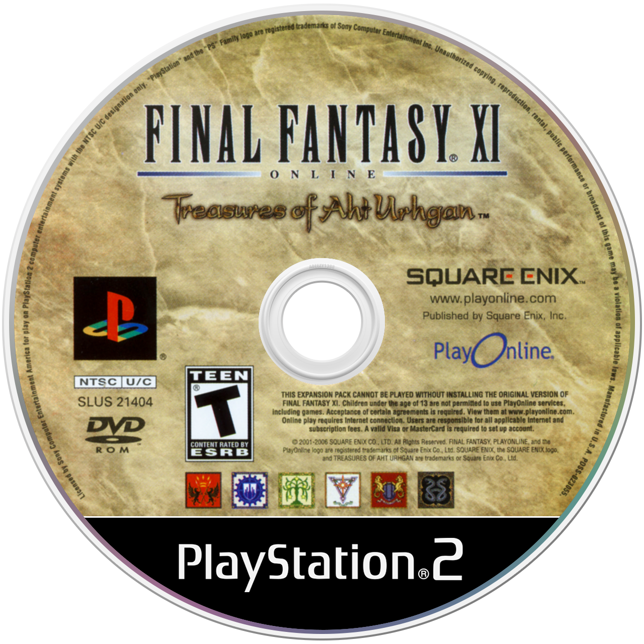 Final Fantasy XI Treasures of Aht Urhgan - PS2, Condition: Disc Only