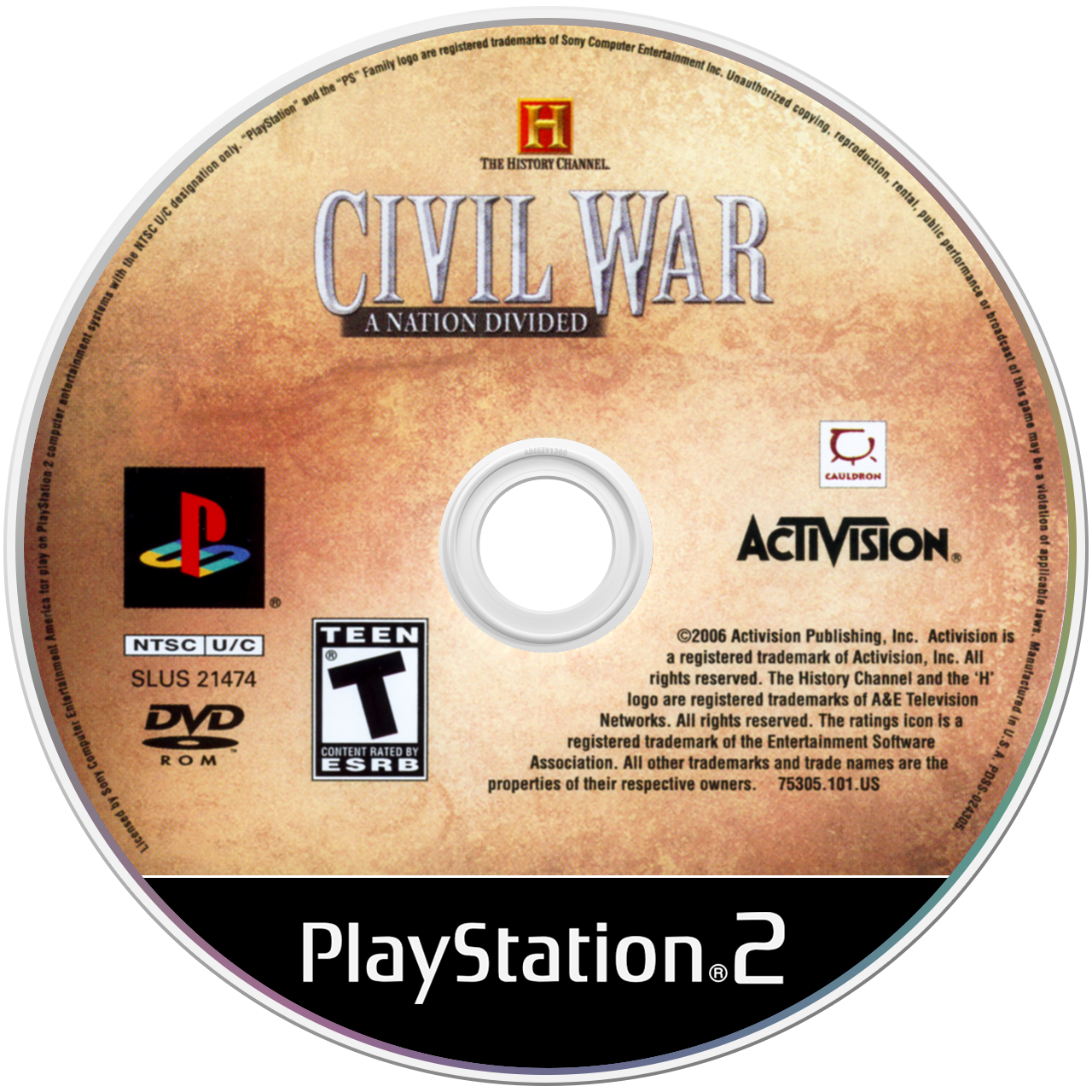 History Channel Civil War A Nation Divided - PS2, Condition: Disc Only