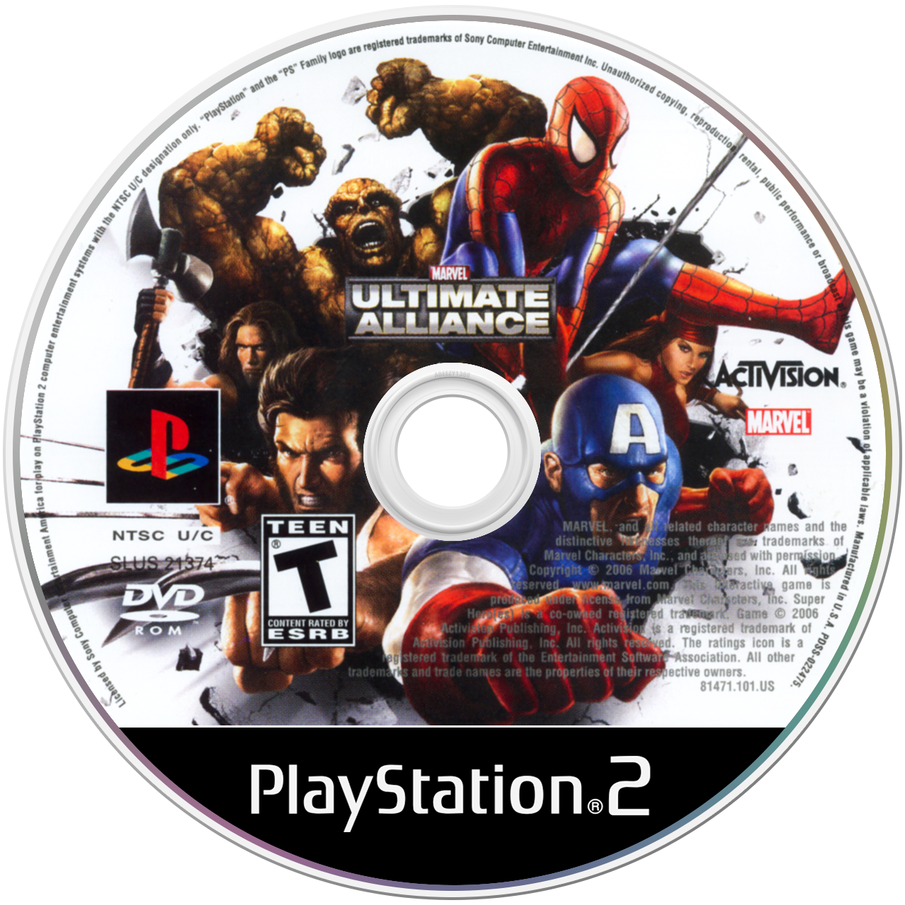 Marvel Ultimate Alliance - PS2, Condition: Disc Only