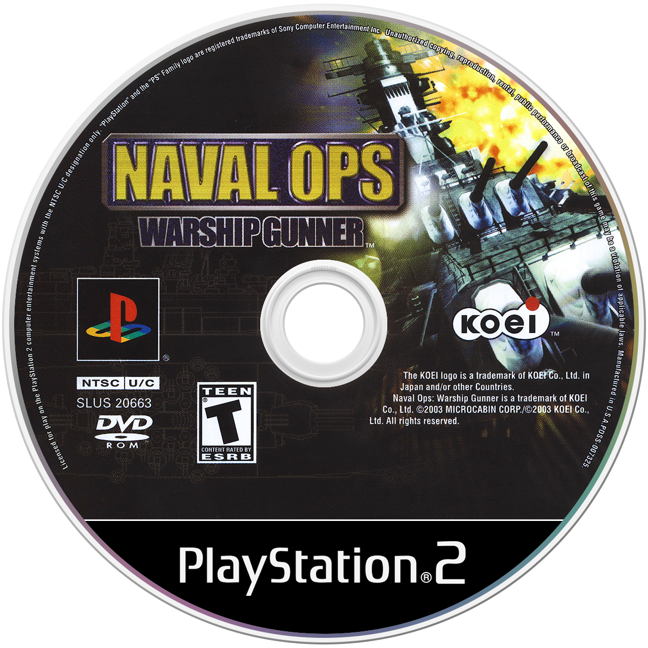 Naval Ops Warship Gunner - PS2, Condition: Disc Only