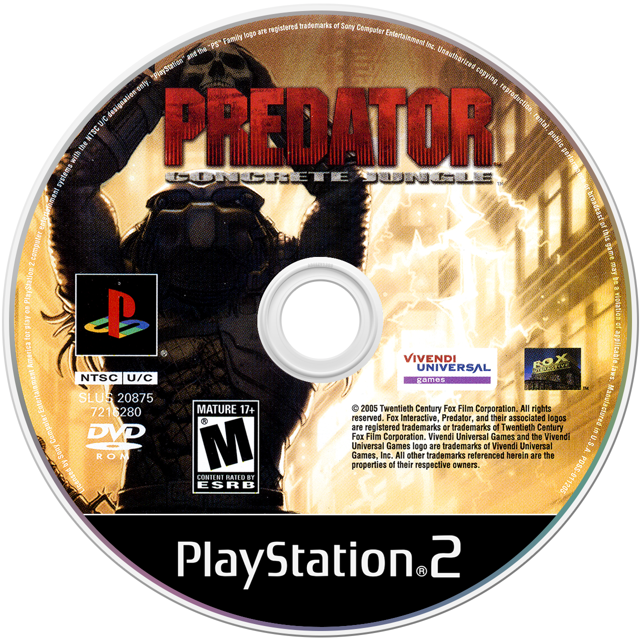 Predator Concrete Jungle - PS2, Condition: Disc Only