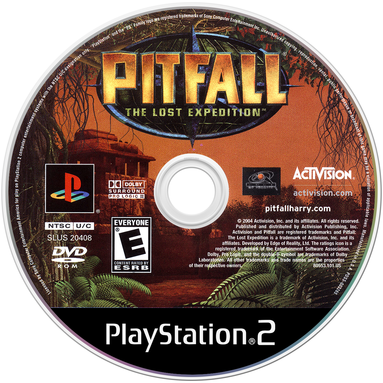 Pitfall The Lost Expedition - PS2, Condition: Disc Only
