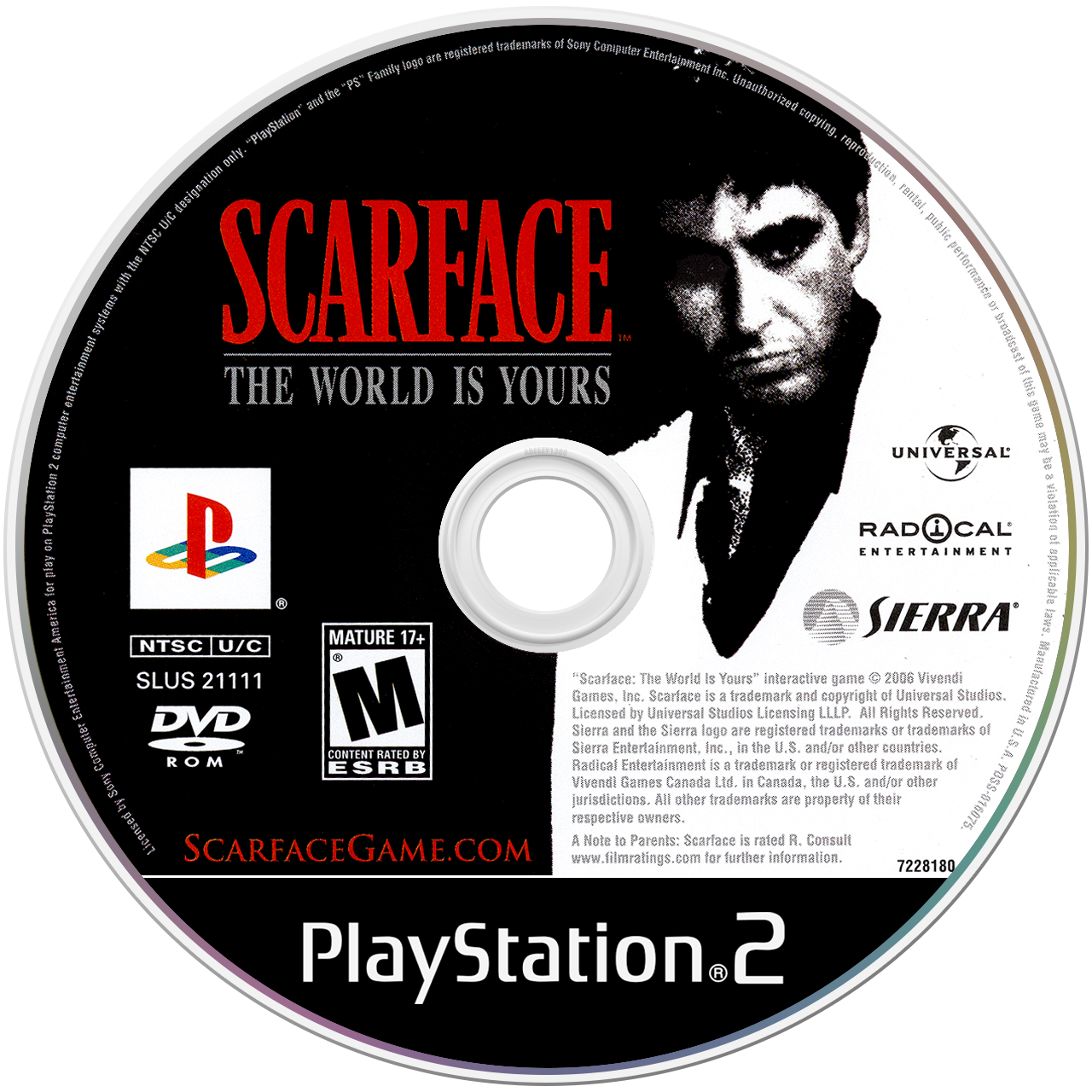 Scarface the World is Yours [Greatest Hits] - PS2, Condition: Disc Only