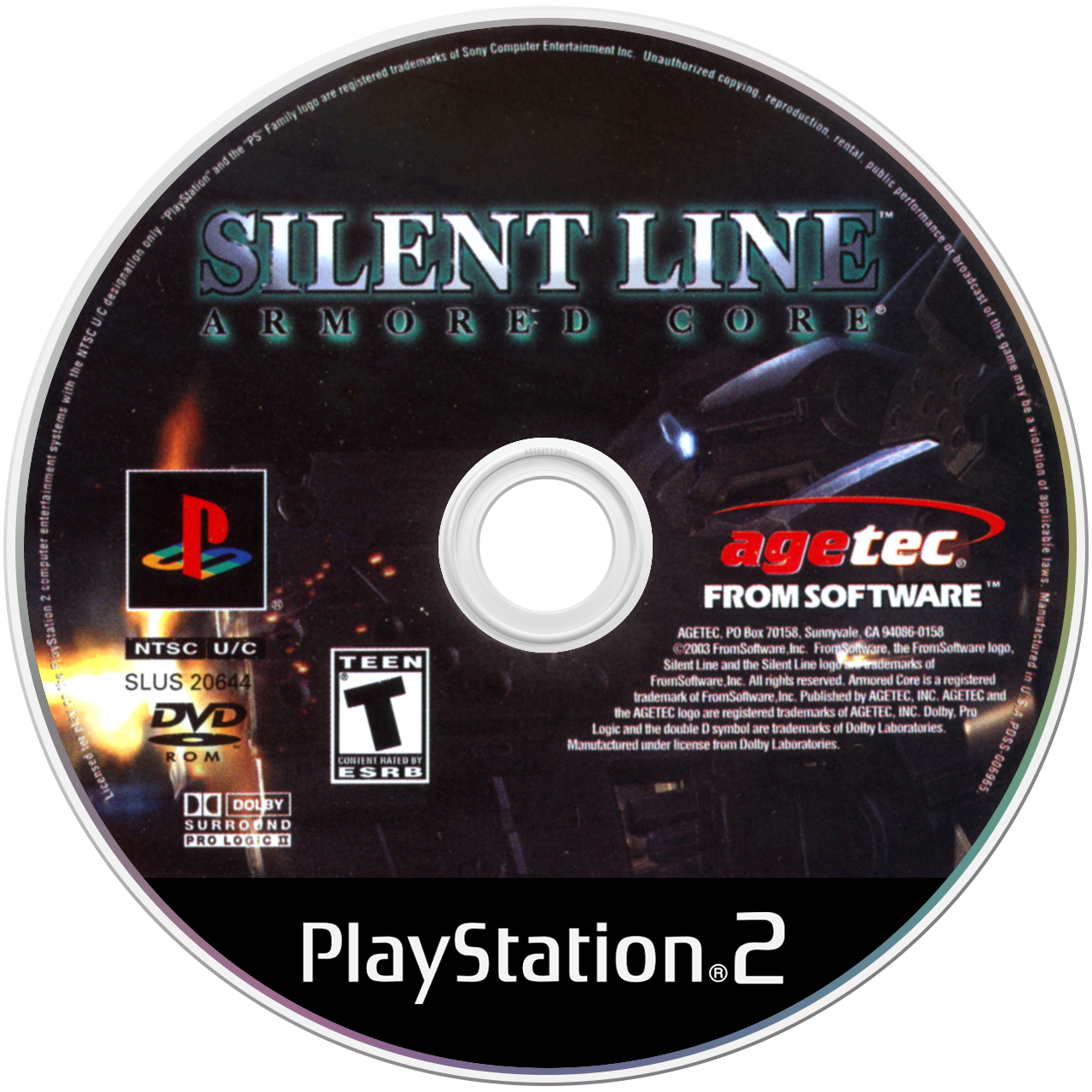 Silent Line Armored Core - PS2, Condition: Disc Only