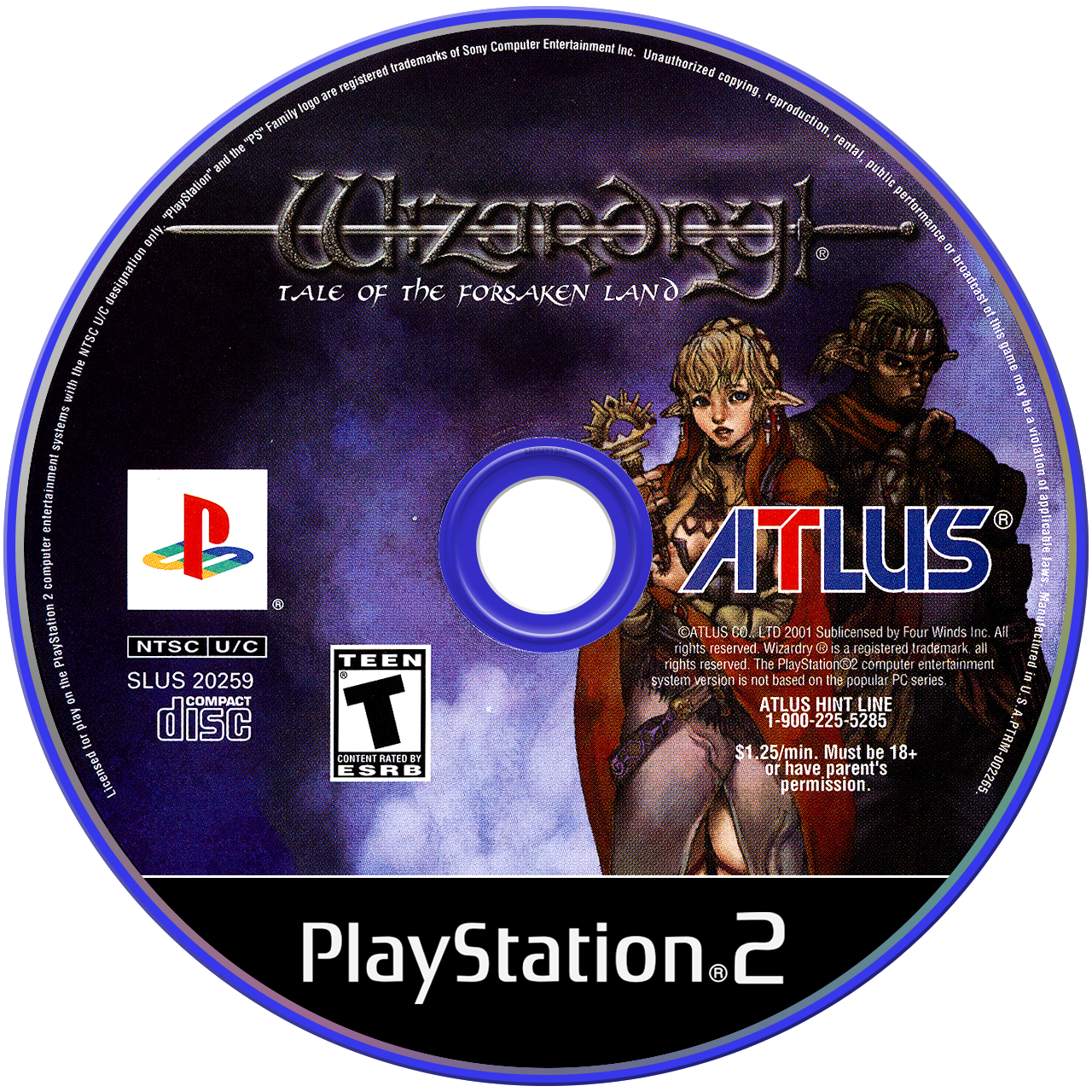 Wizardry Tale of the Foresaken Land - PS2, Condition: Disc Only