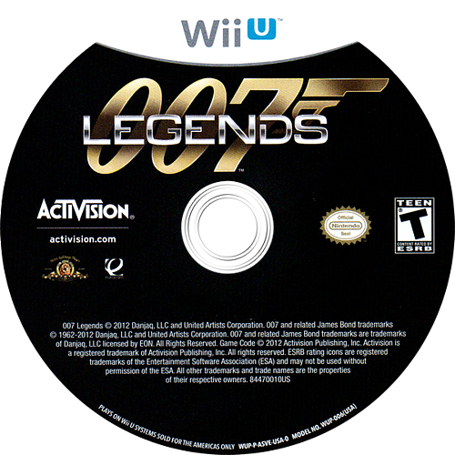 007 Legends - Wii U, Condition: Disc Only