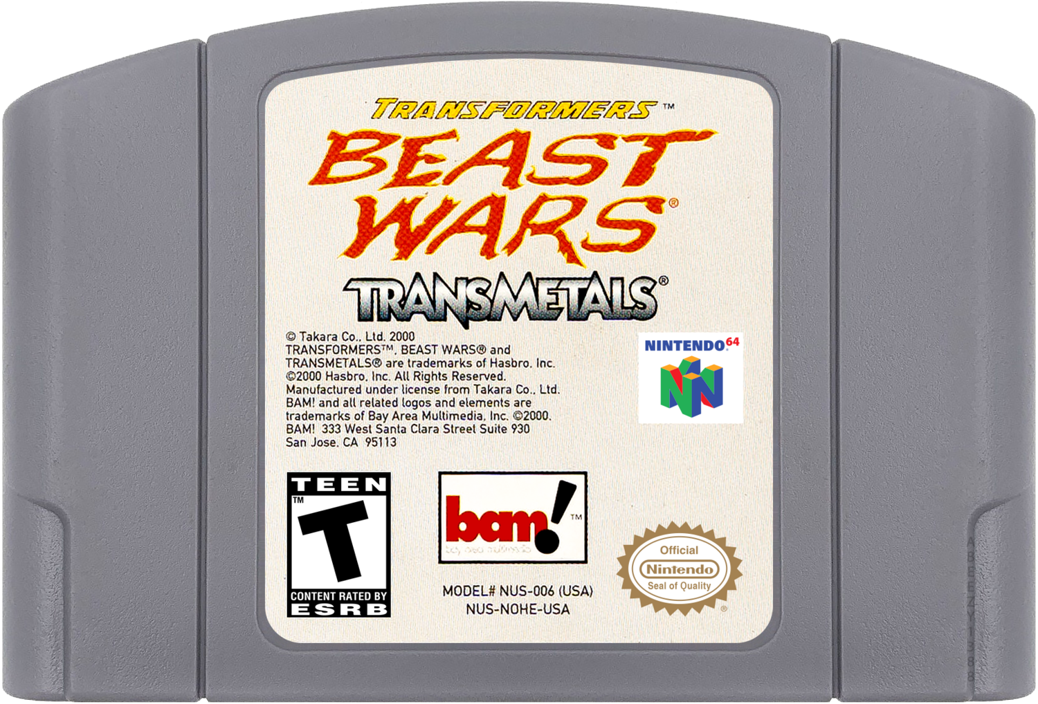 Transformers Beast Wars Transmetals - N64, Condition: Cartridge Only