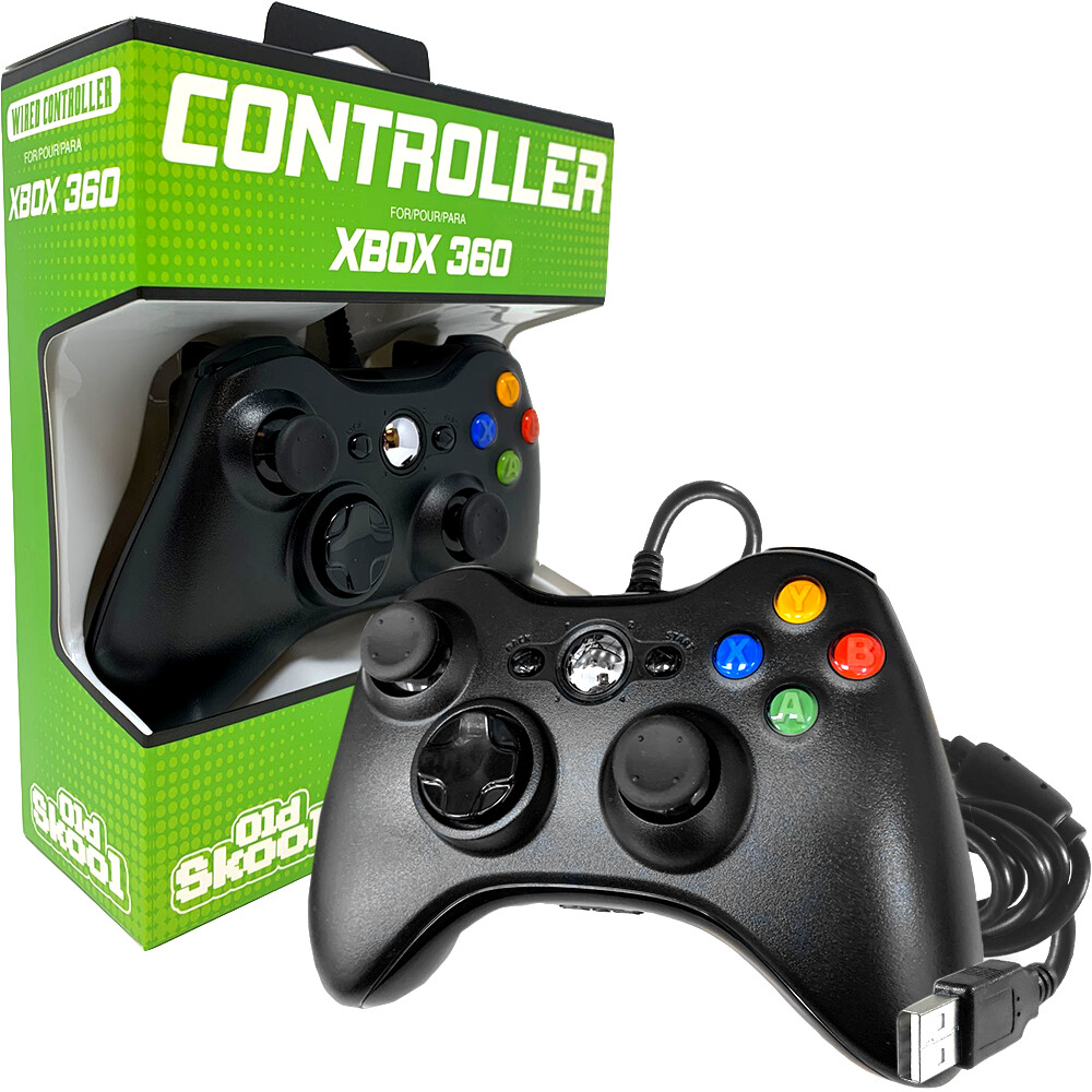 Xbox 360/PC Wired Controller - Old Skool, Color: Black