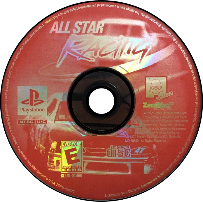 All-Star Racing - PS1, Condition: Disc Only