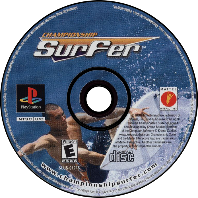 Championship Surfer - PS1, Condition: Disc Only