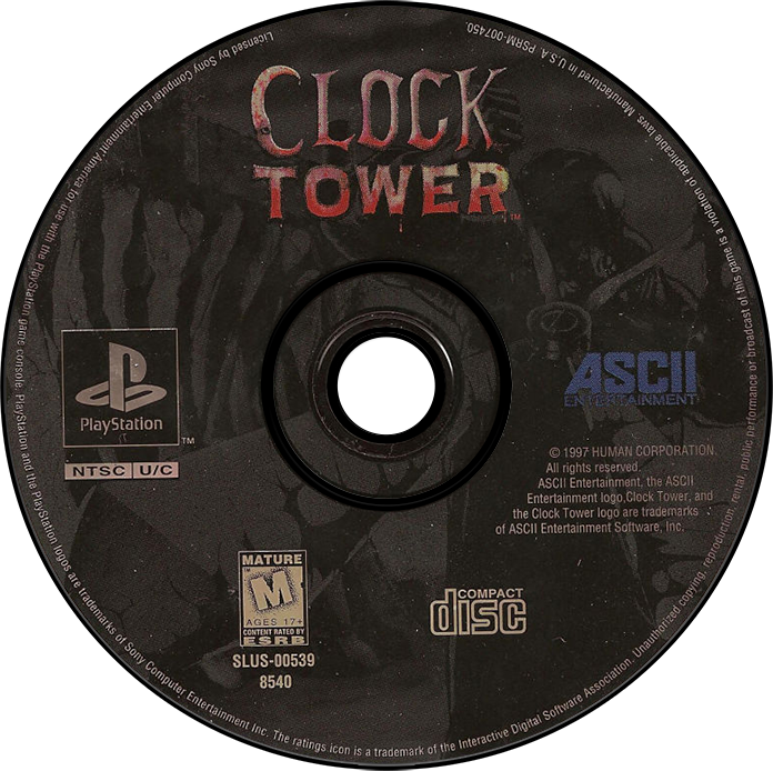 Clock Tower - PS1, Condition: Disc Only