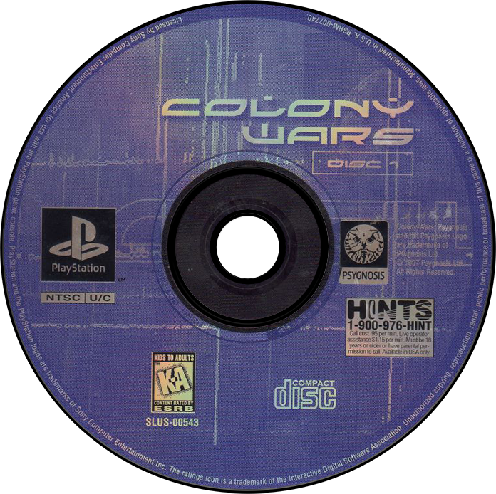 Colony Wars - PS1, Condition: Disc Only