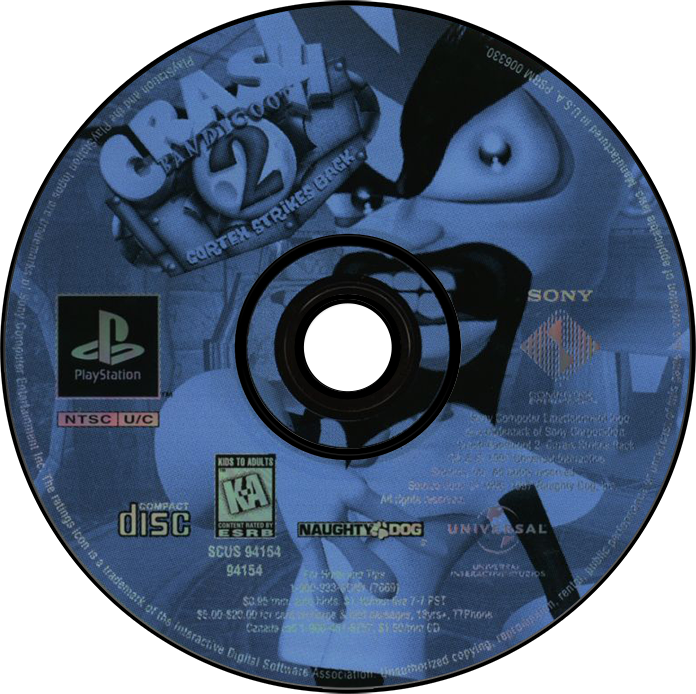 Crash Bandicoot 2 Cortex Strikes Back [Greatest Hits] - PS1, Condition: Disc Only