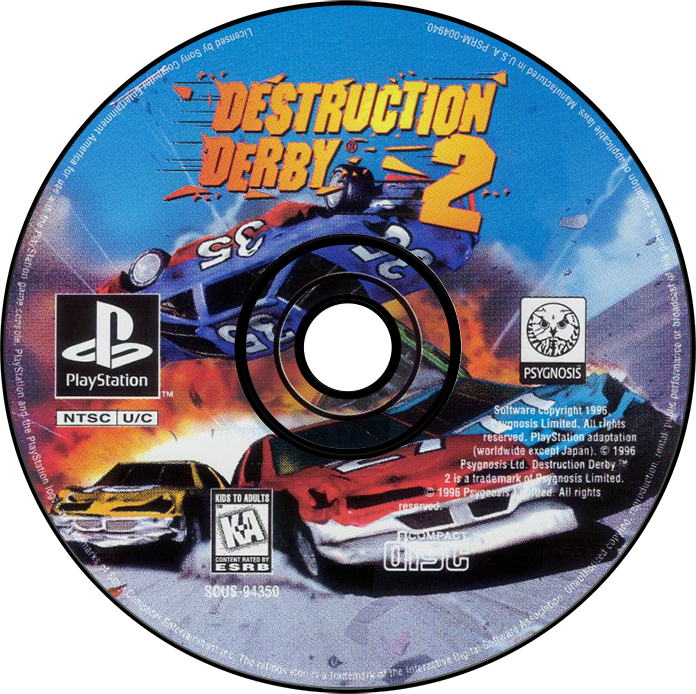 Destruction Derby 2 - PS1, Condition: Disc Only