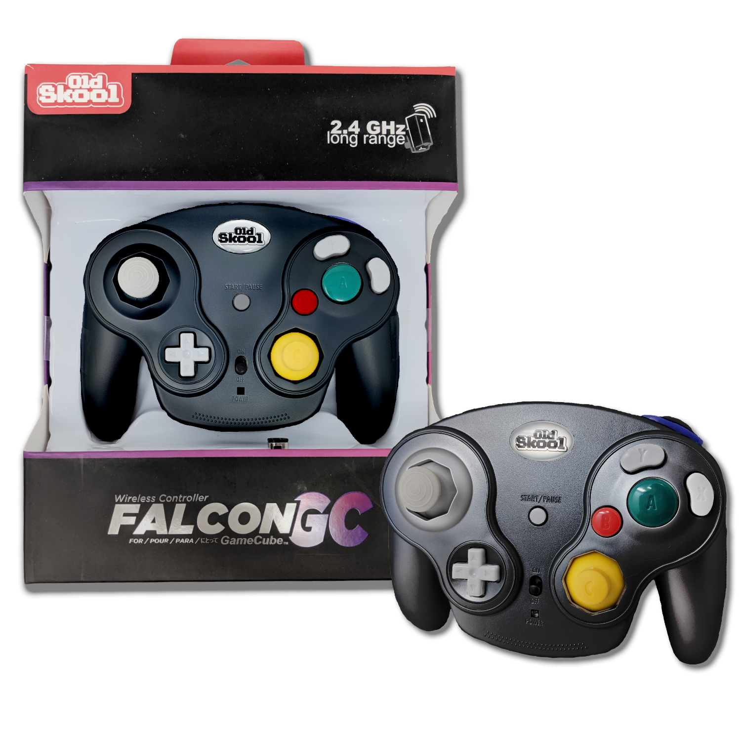 Falcon Wireless Controller - Old Skool, Color: Black