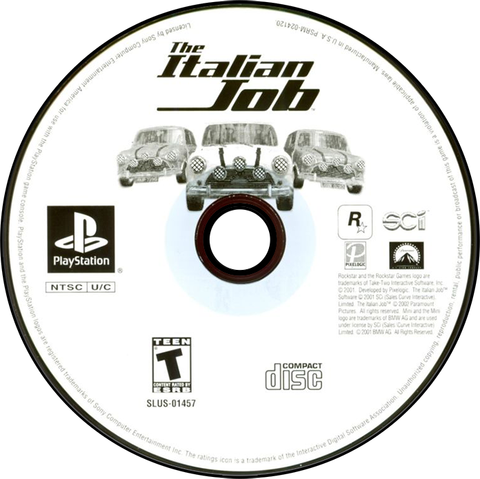 Italian Job - PS1, Condition: Disc Only