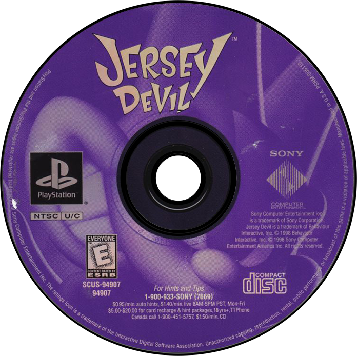 Jersey Devil - PS1, Condition: Disc Only