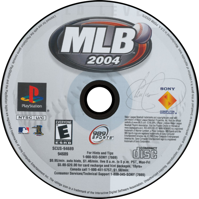 MLB 2004 - PS1, Condition: Disc Only