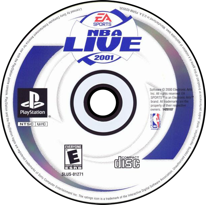 NBA Live 2001 - PS1, Condition: Disc Only