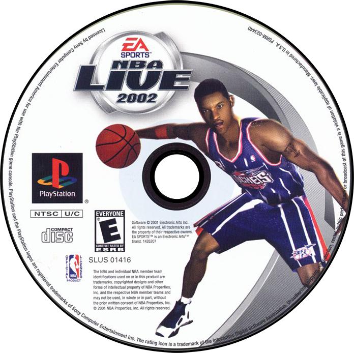 NBA Live 2002 - PS1, Condition: Disc Only