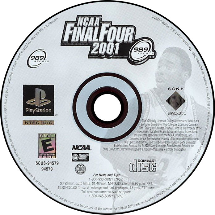 NCAA Final Four 2001 - PS1, Condition: Disc Only