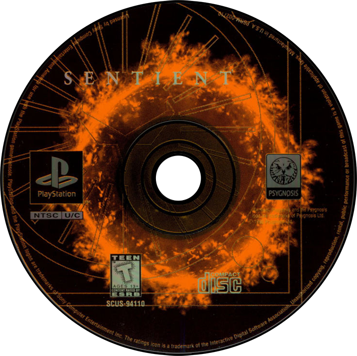Sentient - PS1, Condition: Disc Only