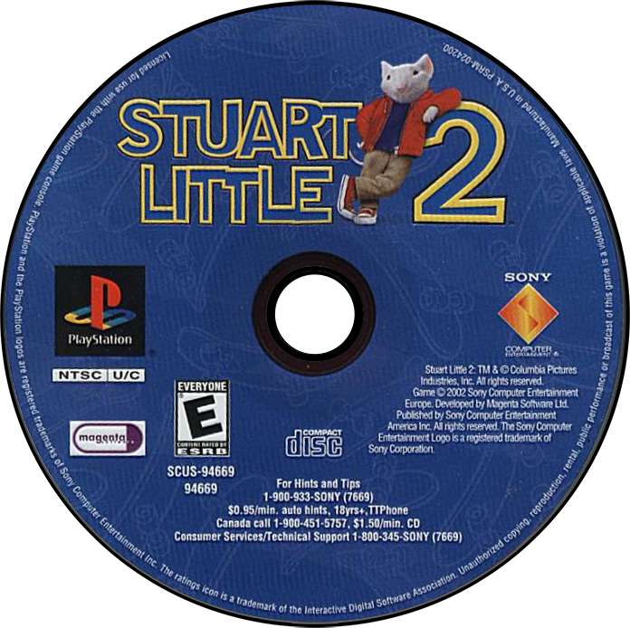 Stuart Little 2 - PS1, Condition: Disc Only