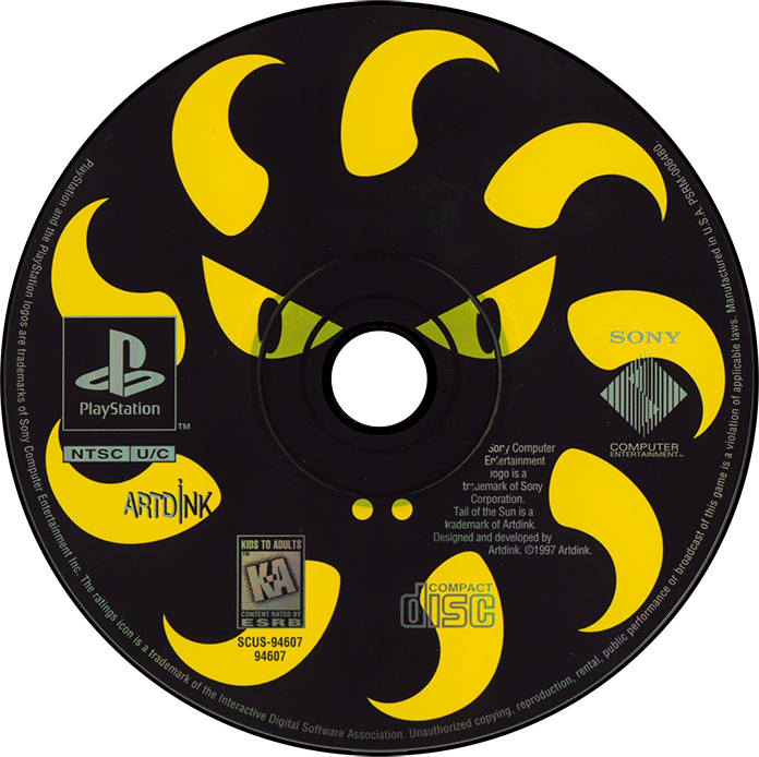Tail of the Sun - PS1, Condition: Disc Only