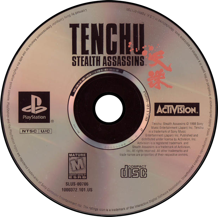 Tenchu: Stealth Assassins - PS1, Condition: Disc Only
