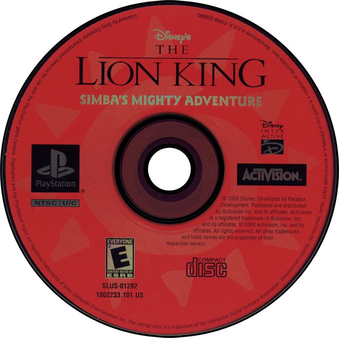 The Lion King Simbas Mighty Adventure - PS1, Condition: Disc Only
