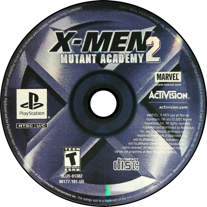 X-men Mutant Academy 2 - PS1, Condition: Disc Only