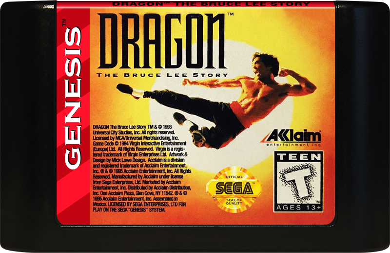 Dragon: The Bruce Lee Story - Genesis, Condition: Cart Only