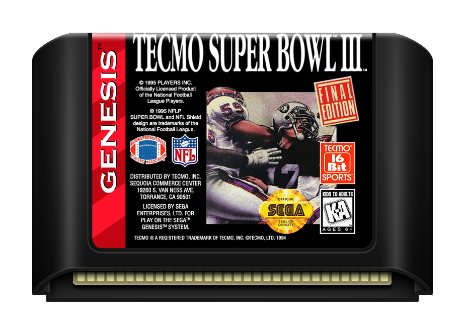 Tecmo Super Bowl III - Genesis, Condition: Cart Only